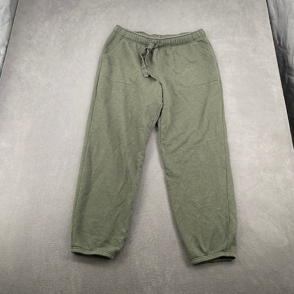 Aerie Olive Green Fleece Joggers XL Long Drawstring Sweatpants Pockets